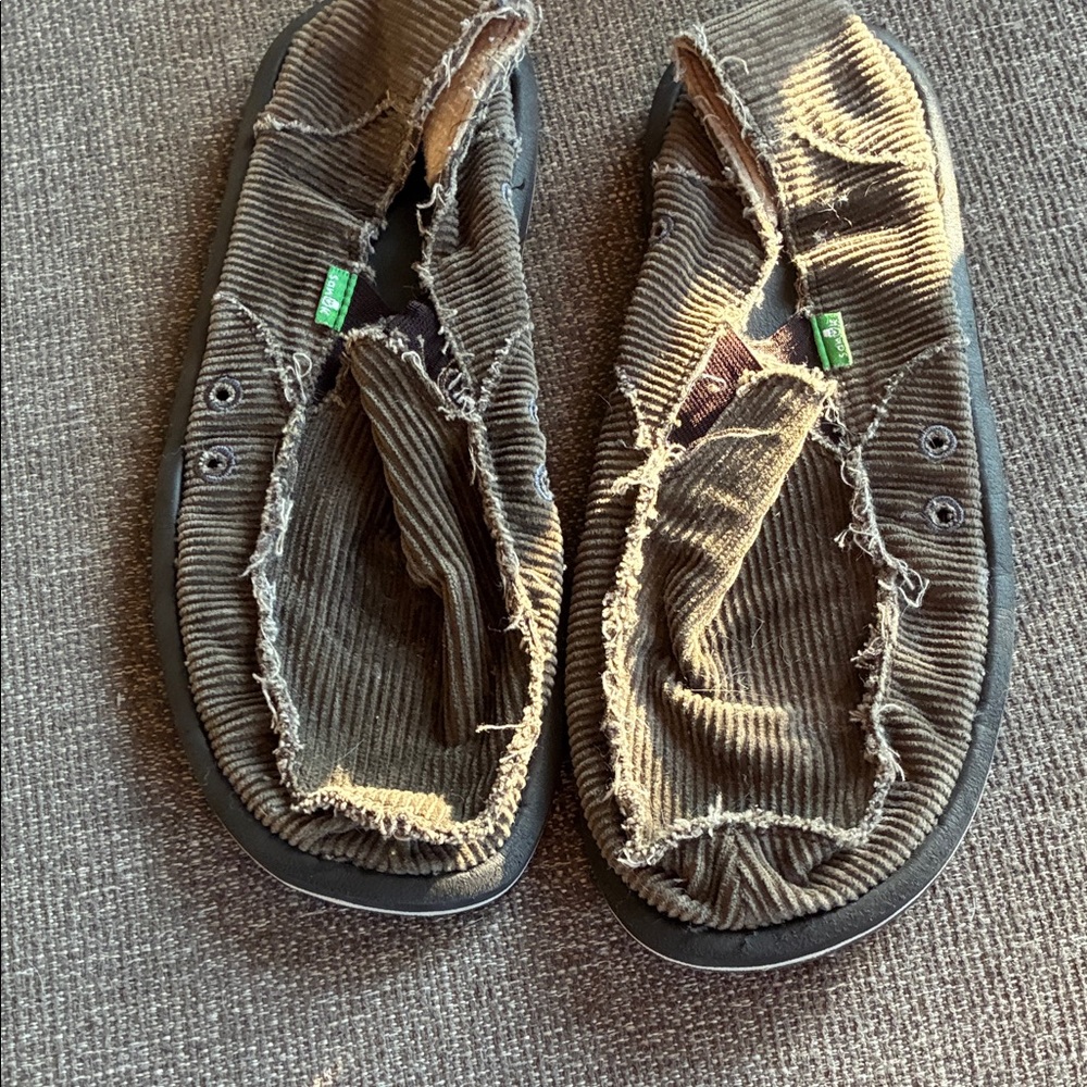 Sanuk Brown Corduroy Men's Shoes